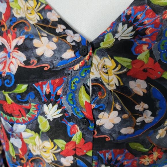 Alice + Olivia Colby Silk Island Watercolor Blouse - Picture 11 of 16